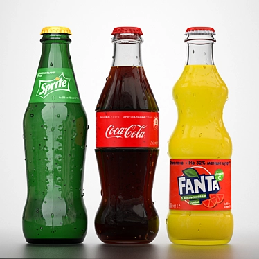 Assorted 0.25L Coca-Cola Beverages 3D model image 1 