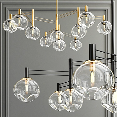 Sleek Metallic Chandelier 3D model image 1 