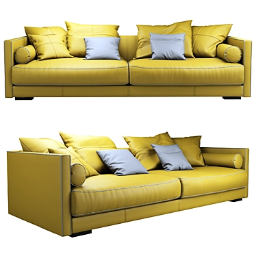 Modern Comfort: Vogue Leather Sofa 3D model image 1 