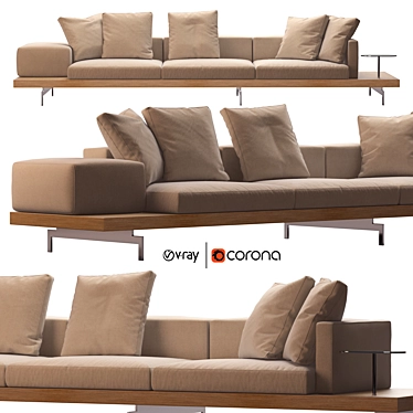 Contemporary Dock Sofa: Stylish and Versatile 3D model image 1 