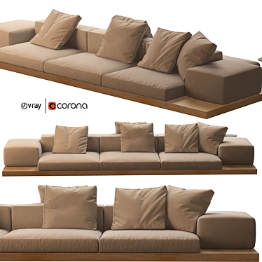 Luxury Dock Sofa: Stylish Elegance 3D model image 1 