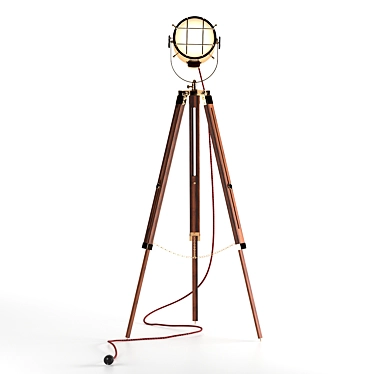 PBR-Optimized Tripod Lamp 3D model image 1 