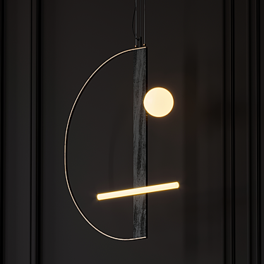 Suspended Glow Pendant Light 3D model image 1 