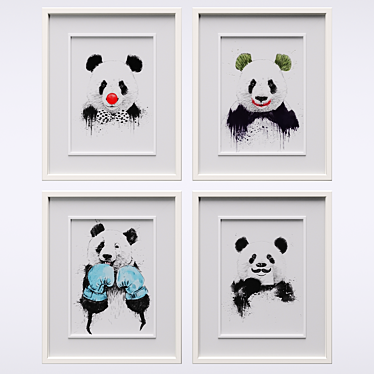 Playful Panda Frames 3D model image 1 