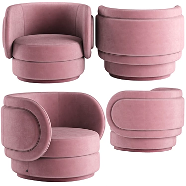 Elegant Pink Dyor Armchair 3D model image 1 