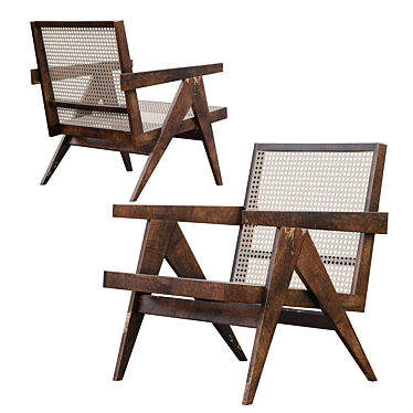 Vintage Pierre Jeanneret Armchair 3D model image 1 