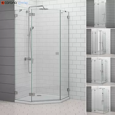Radaway Essenza: Stylish Shower Enclosures and Doors 3D model image 1 