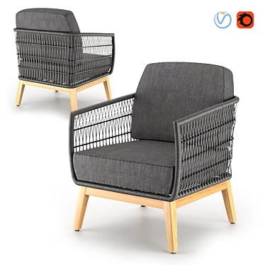 Handwoven Kenton Armchair 3D model image 1 