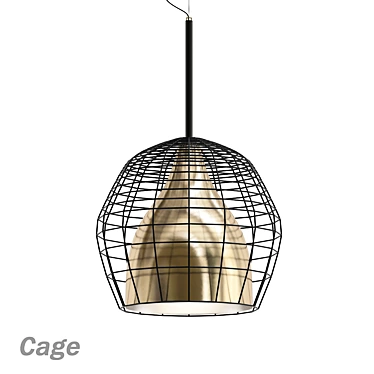 Bronze Cage Pendant Light 3D model image 1 