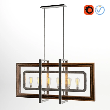 Modern Cube Chandelier 3D model image 1 