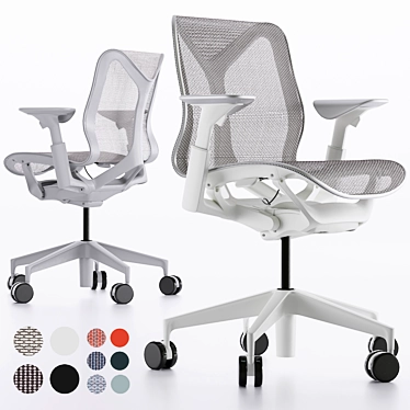 Ergonomic Low-Back Cosm Chair 3D model image 1 