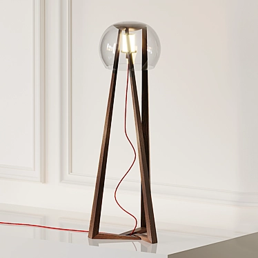 Sleek Compass Floor Lamp 3D model image 1 