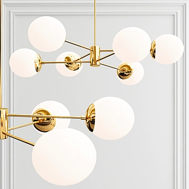 Nyla 6-Light Linear Chandelier: Modern Elegance for Any Space 3D model image 1 