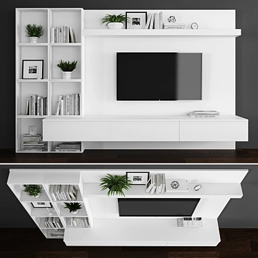 Sleek TV Stand Set 084 3D model image 1 