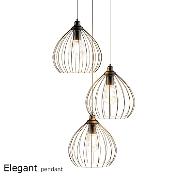 Sleek Pendant Light: Sayer Collection 3D model image 1 