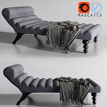 Contemporary Chaise Lounge with Detailed Design 3D model image 1 