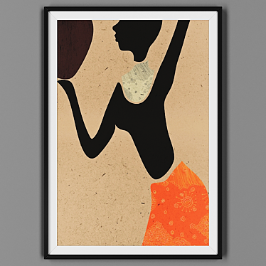 Black Framed Artwork 3D model image 1 