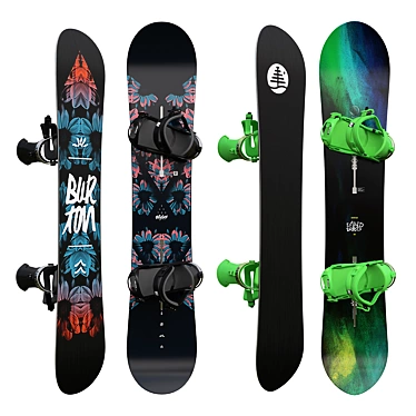 Burton Snowboards with Drake Reload Bindings 3D model image 1 