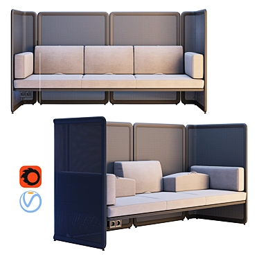 Coalesse Lagunitas Lounge System Sofa 3D model image 1 