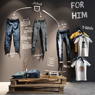 Modern Clothing Store Display 3D model image 1 