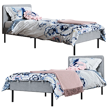 Elegant Slattum Bed 3D model image 1 