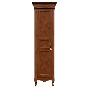 Classic Oak Wardrobe - 600mm Width 3D model image 1 