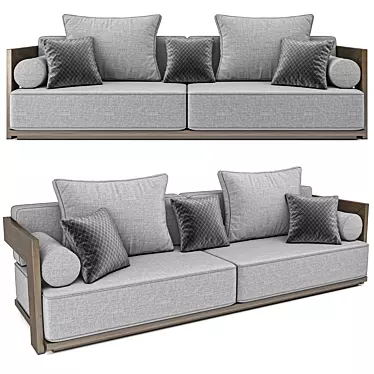 Max 2012 Modern Grey Sofa 3D model image 1 