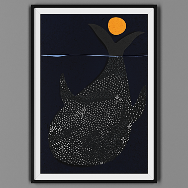 Title: Classic Black Framed Art Piece 3D model image 1 