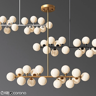 Vintage Glass Ball Pendant Light 3D model image 1 