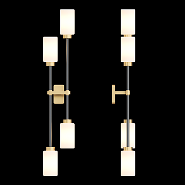 Elegant Glass Wall Sconce 3D model image 1 