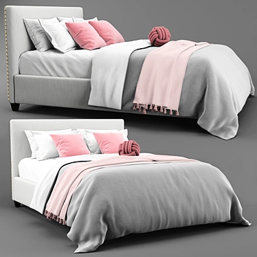 Elegant Pottery Barn Raleigh Bed 3D model image 1 