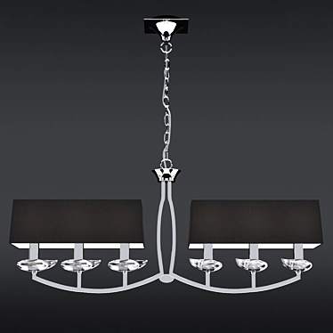 Elegant AKIRA Chandelier - 6 Energy-Saving Lights 3D model image 1 