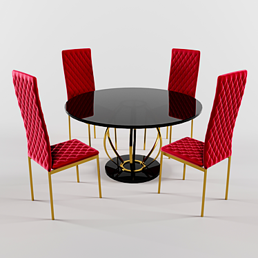 Elegant 6-Seater Dining Table 3D model image 1 