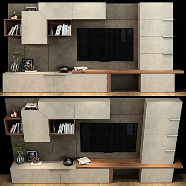 Sleek TV Shelf: Smart Space-Saver 3D model image 1 