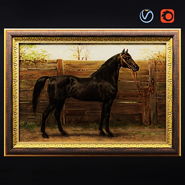 Eerelman Horse Painting: Classic Elegance 3D model image 1 