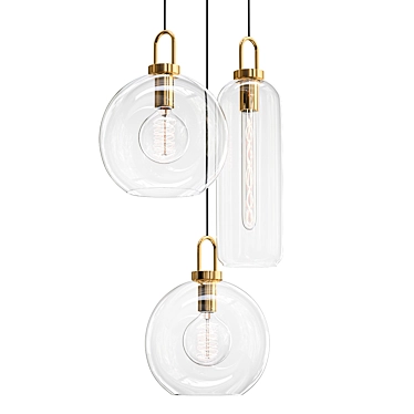 Vintage Glass Jar Pendant Light 3D model image 1 