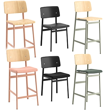 Stylish Loft Chairs by Muuto 3D model image 1 