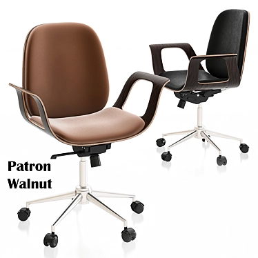 Premium Walnut Office Chair - Elegant and Functional 3D model image 1 