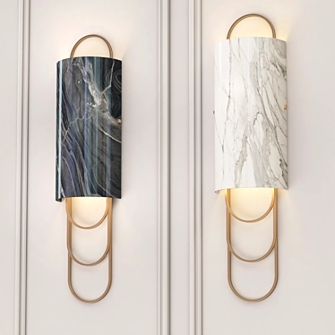 Sleek Modern Wall Lamp 3D model image 1 