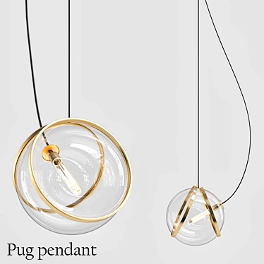 Playful Pug Pendant 3D model image 1 