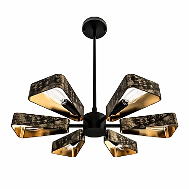 Luna 6-Light Chandelier: Elegant & Stylish 3D model image 1 