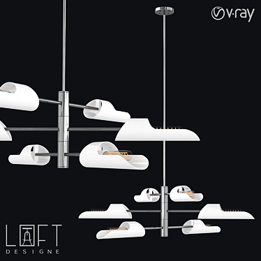 Elegant 6-Light Metal Pendant Lamp 3D model image 1 