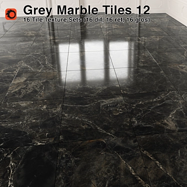 Marble Gray Tiles - High Quality 3D model image 1 