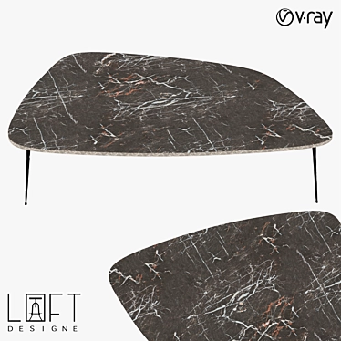 LoftDesigne 60143: Stylish Metal and Marble Coffee Table 3D model image 1 
