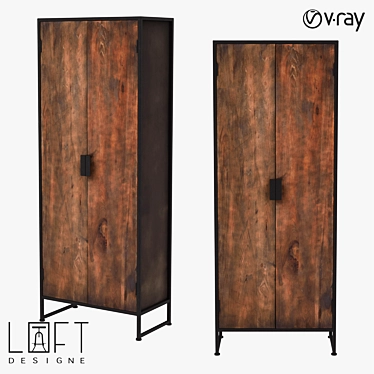 LoftDesigne Wooden/Metal Cupboard 80001 3D model image 1 