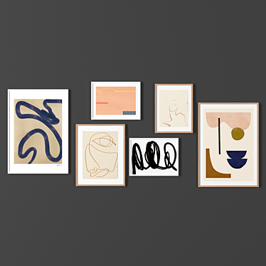 6-Piece Framed Art Collection 3D model image 1 