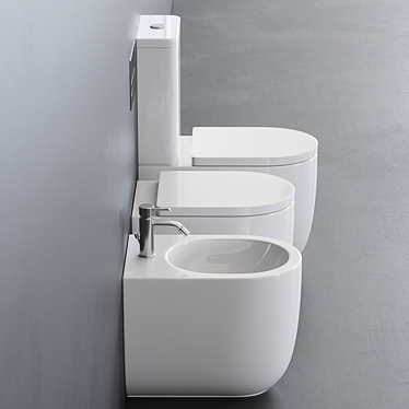 Ceramica Milady: Stylish Close Coupled Toilet 3D model image 1 