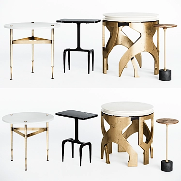 Stylish Set of Side & Accent Tables 3D model image 1 