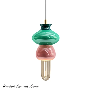 Handcrafted Ceramic Pendant Lamp 3D model image 1 