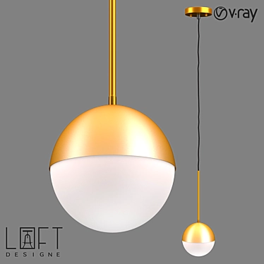 LoftDesigne Pendant Lamp 4684: Sleek Metal and Glass Design 3D model image 1 